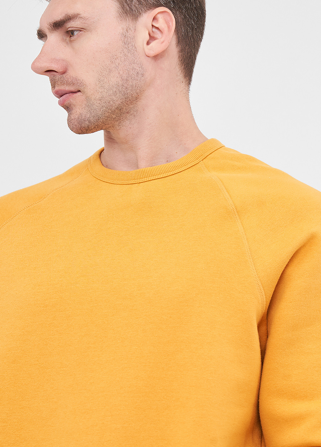Свитшот H&M - Прямой крой однотонный желтый кэжуал хлопок, трикотаж - (202096254)