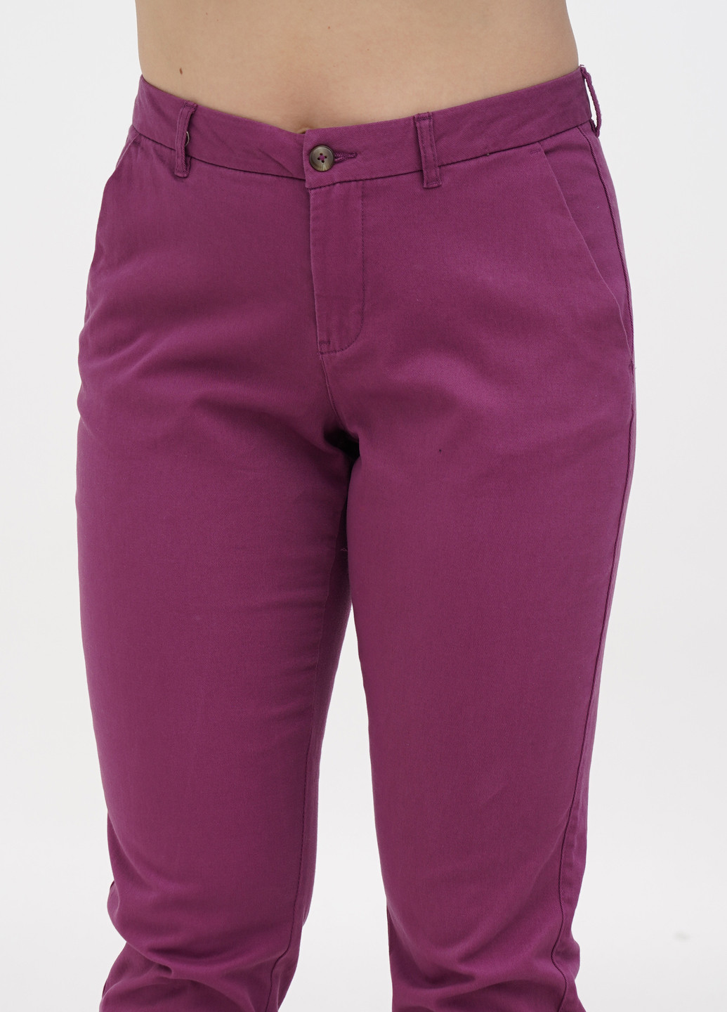 Фиолетовые кэжуал демисезонные прямые брюки Calliope