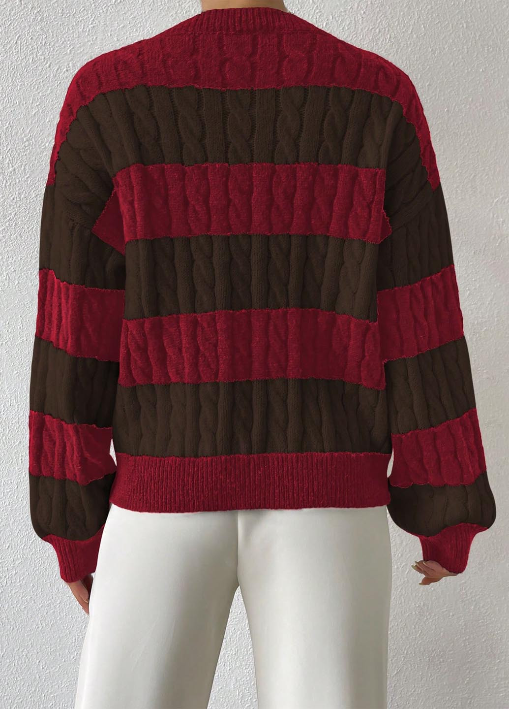 Красный демисезонный пуловер пуловер SHEIN