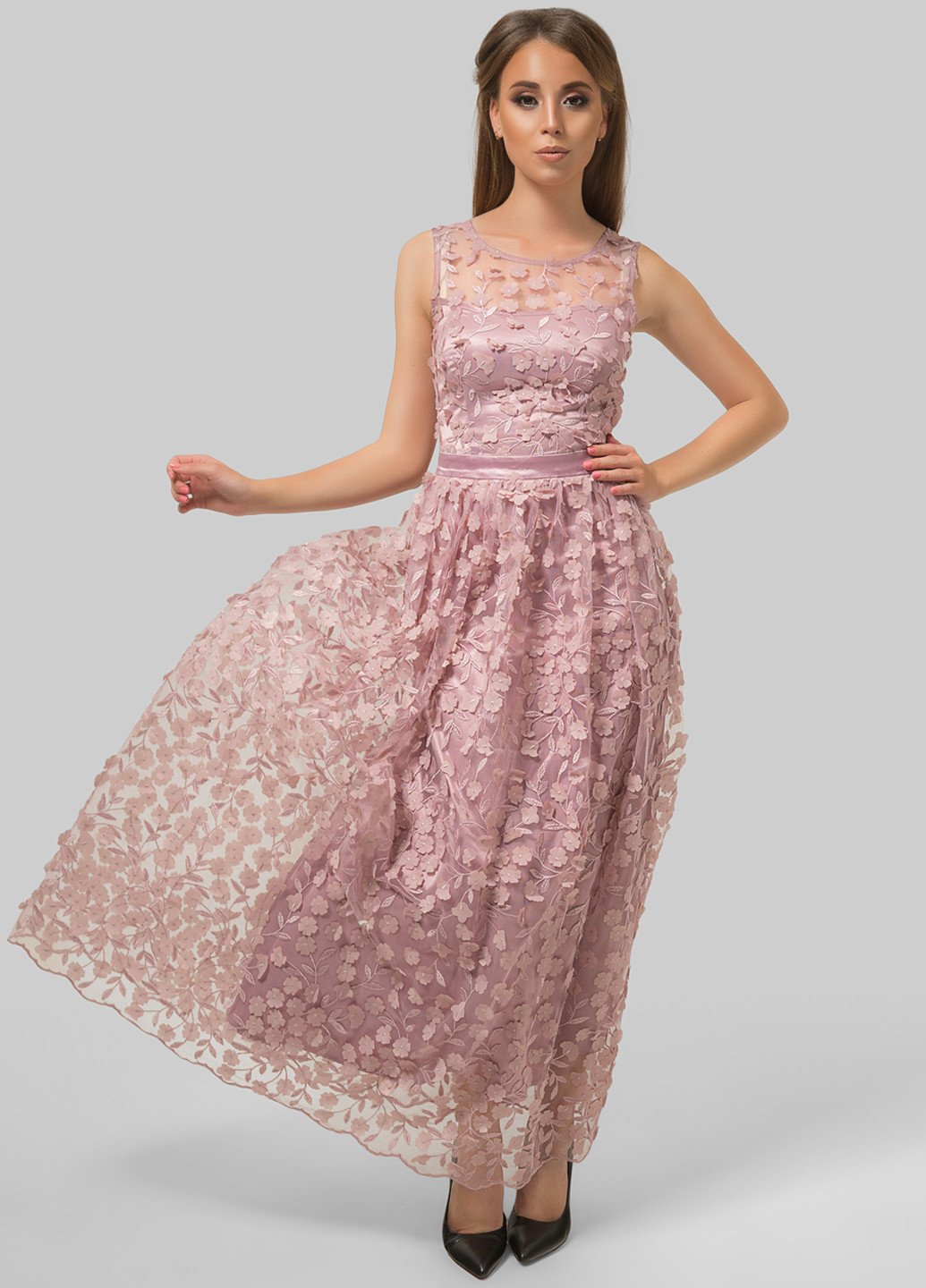 Рожева вечірня сукня Azuri однотонна