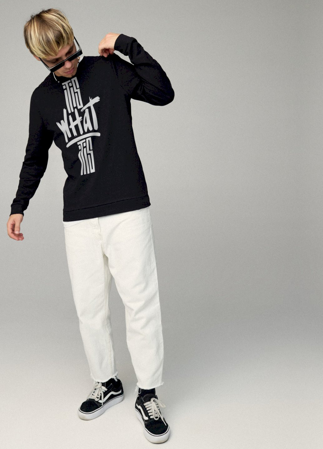 Чорний світшот чоловічий basic /no flis/ YAPPI малюнок (251424309)