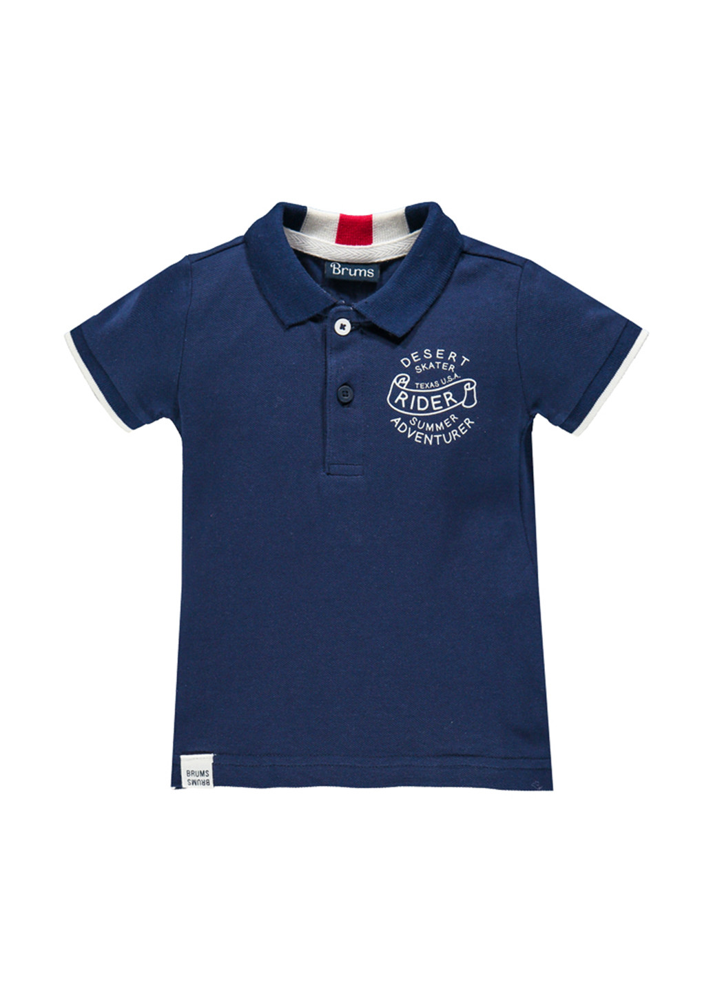 Синяя детская футболка-поло для мальчика Brums с логотипом