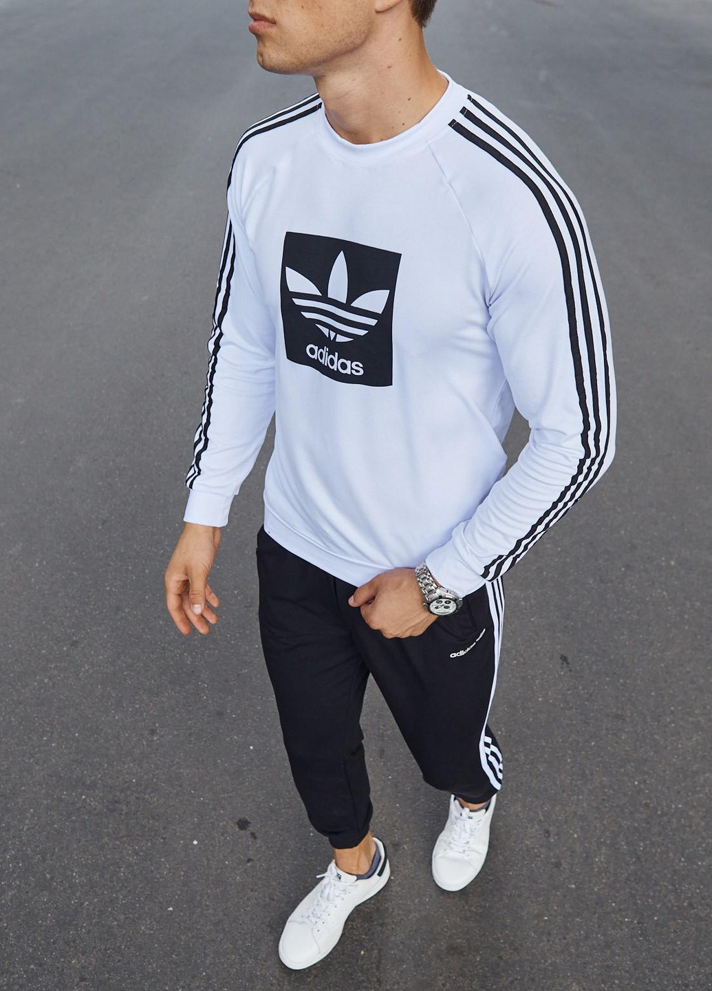 No Brand свитшот мужской adidas копия белый спортивный