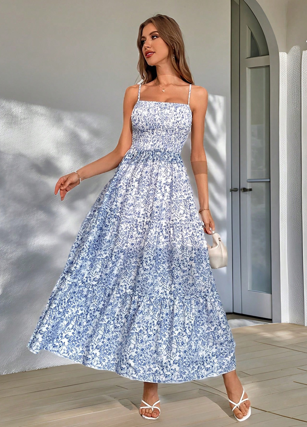 Летний женский сарафан SHEIN в цветочек