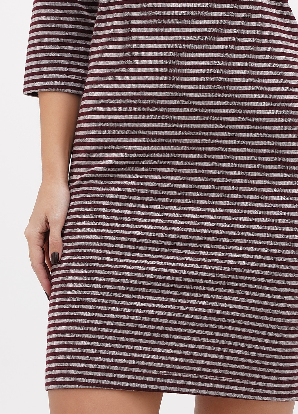 Бордова кежуал сукня Sassofono в смужку