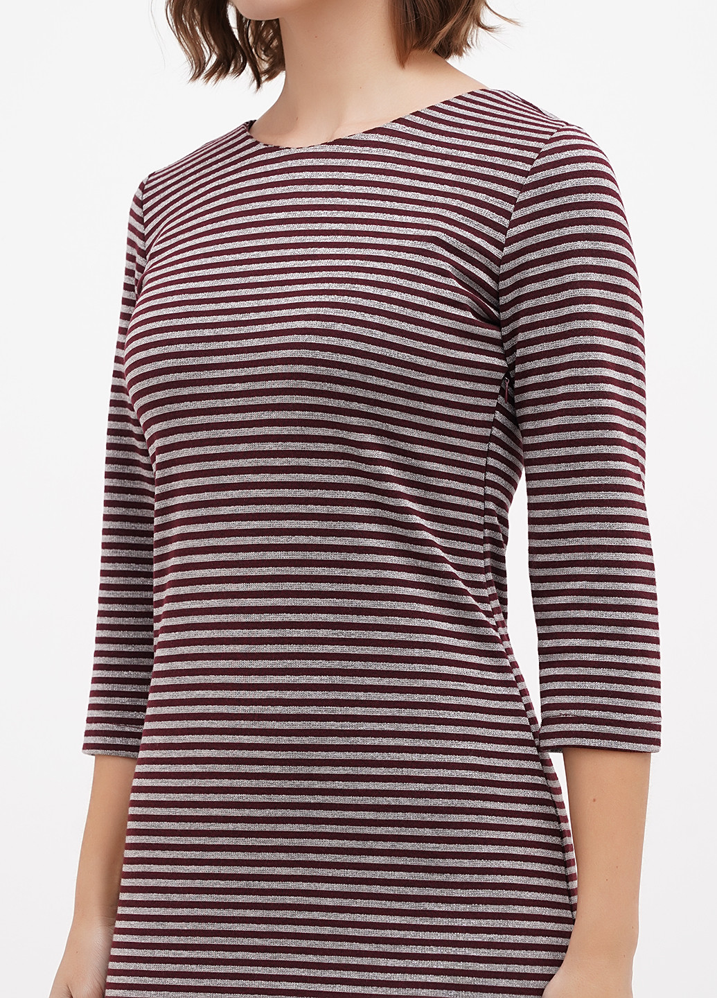 Бордова кежуал сукня Sassofono в смужку