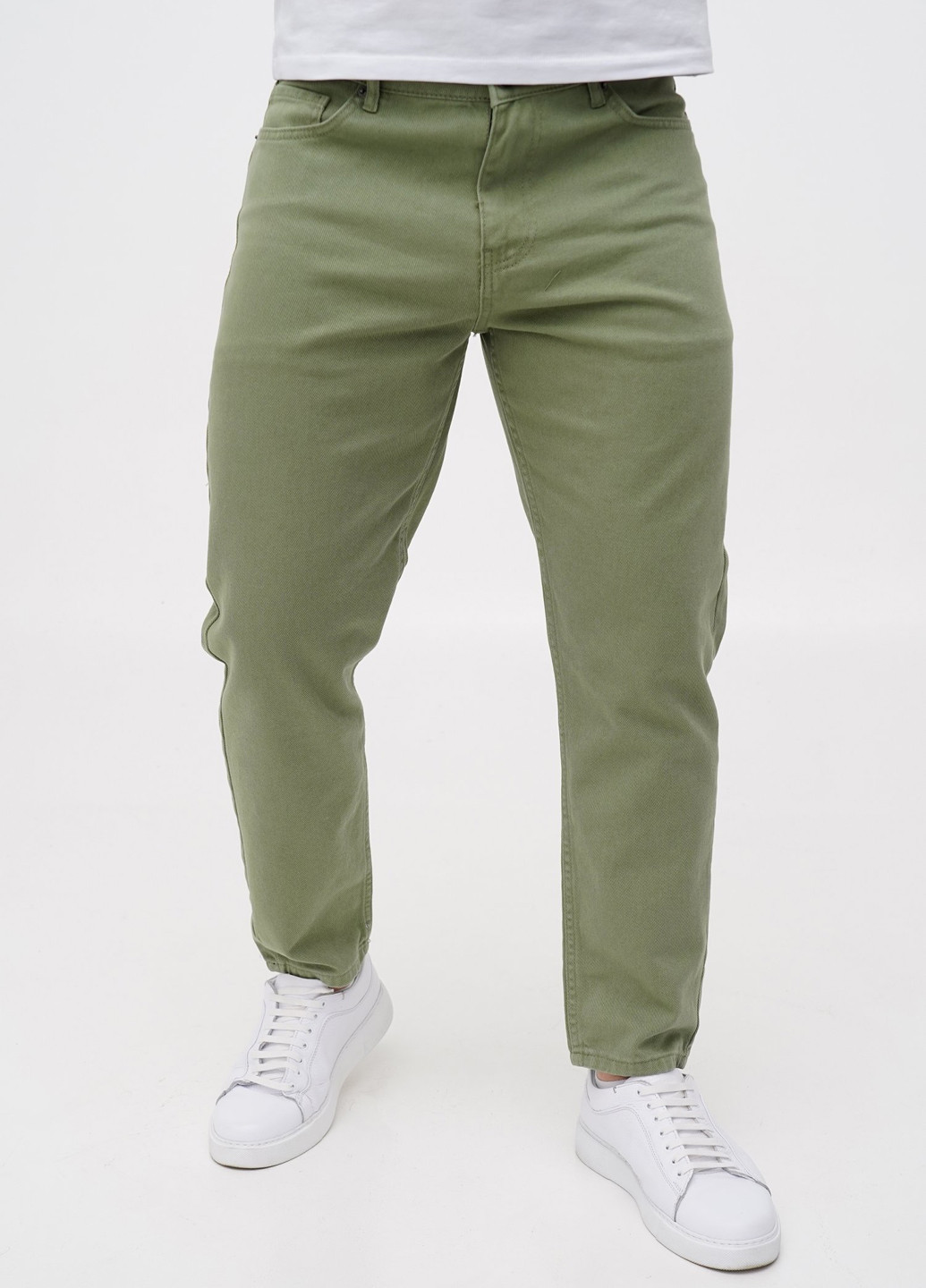 Оливковые демисезонные мом фит джинсы Trend Collection