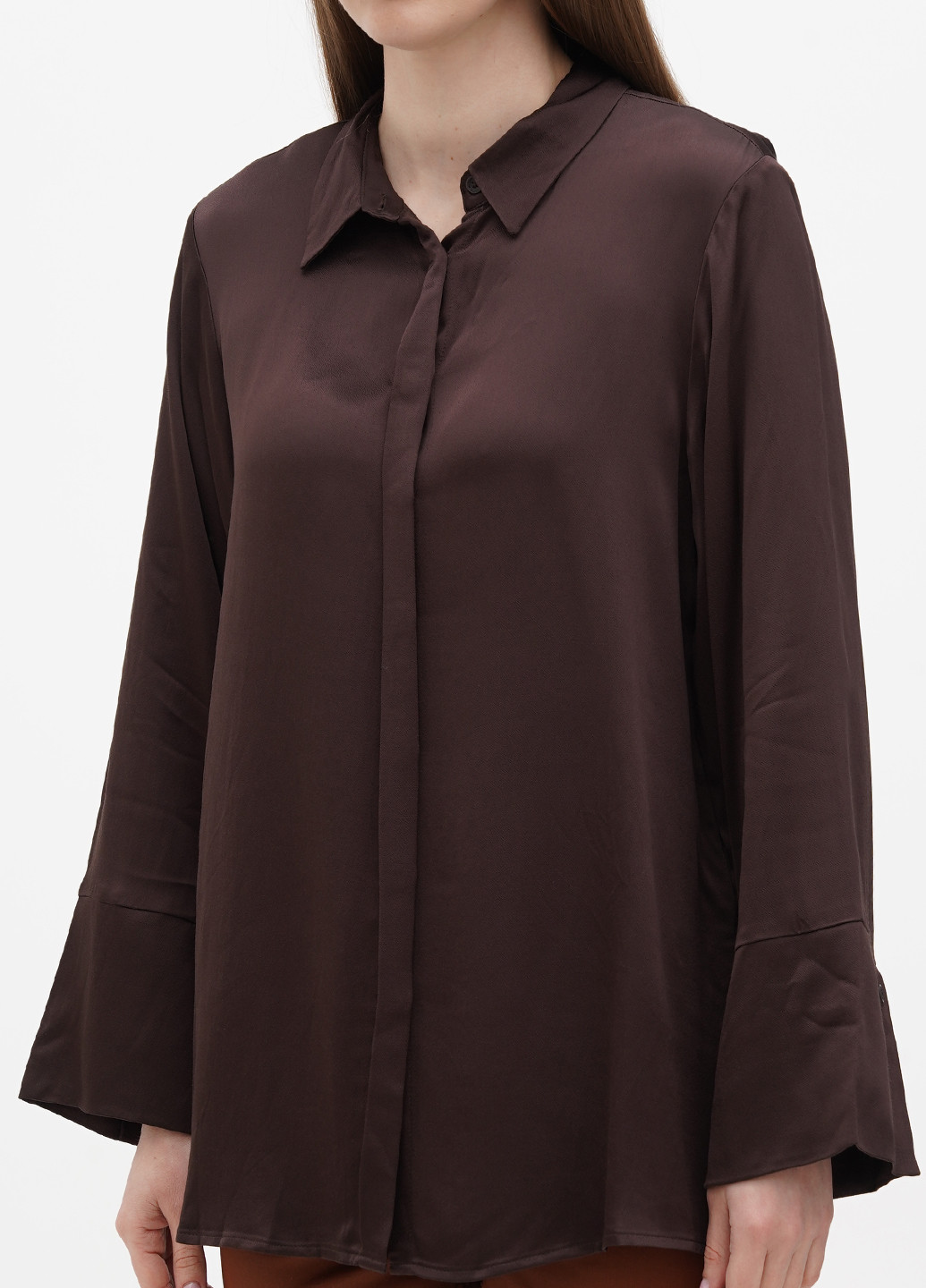 Темно-коричнева демісезонна блуза Comma