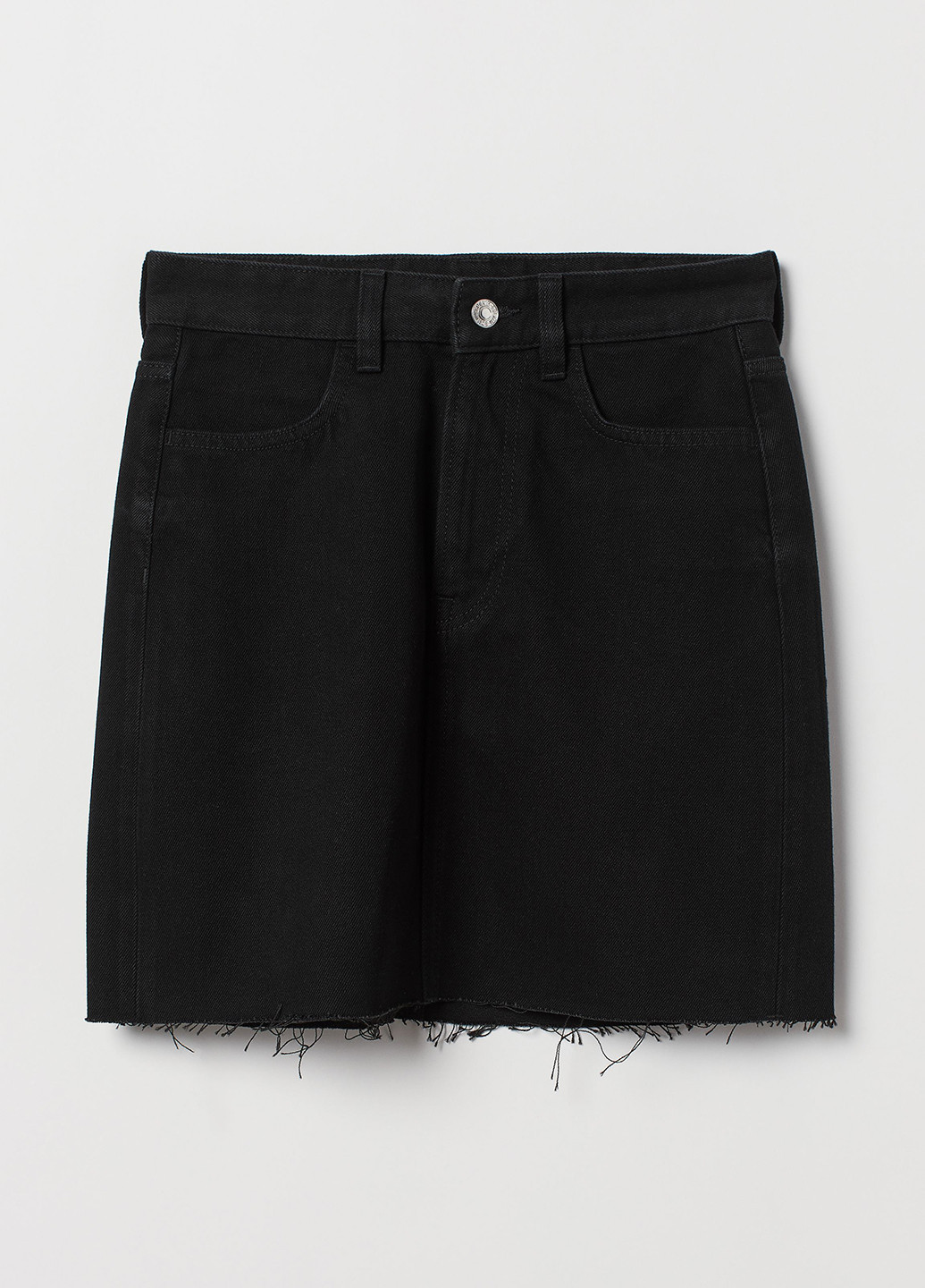 Черная джинсовая, кэжуал однотонная юбка H&M карандаш