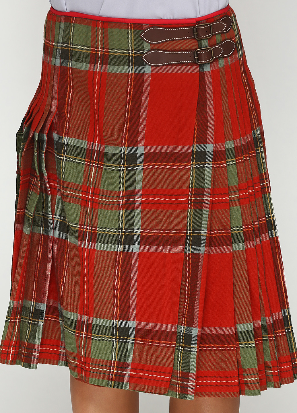 Красная кэжуал в клетку юбка Ralph Lauren