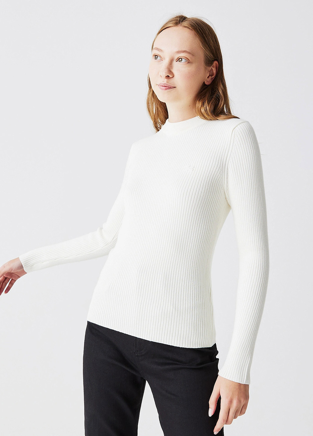 Білий демісезонний светр Lacoste