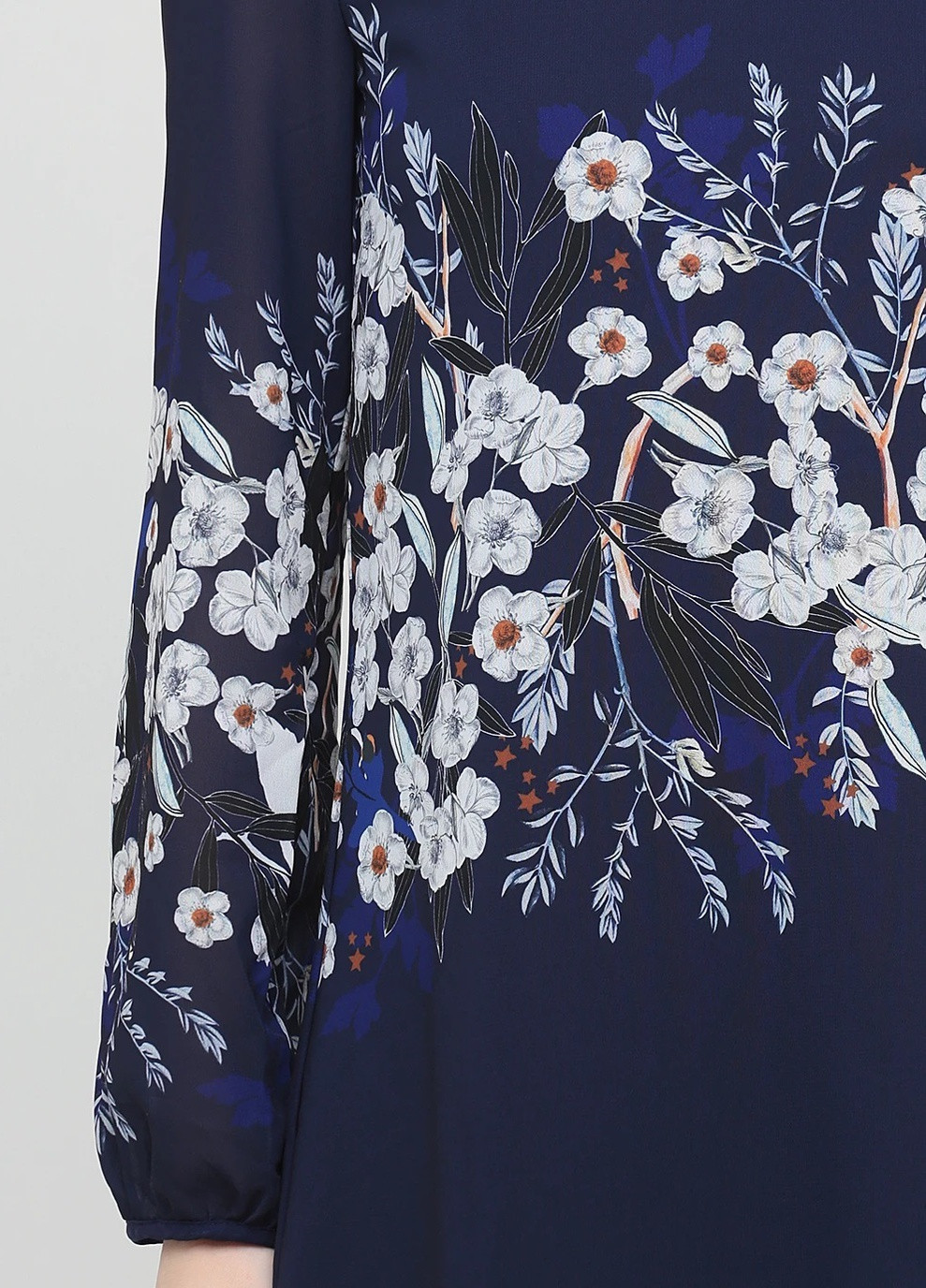 Синее кэжуал платье с цветочным принтом Yumi