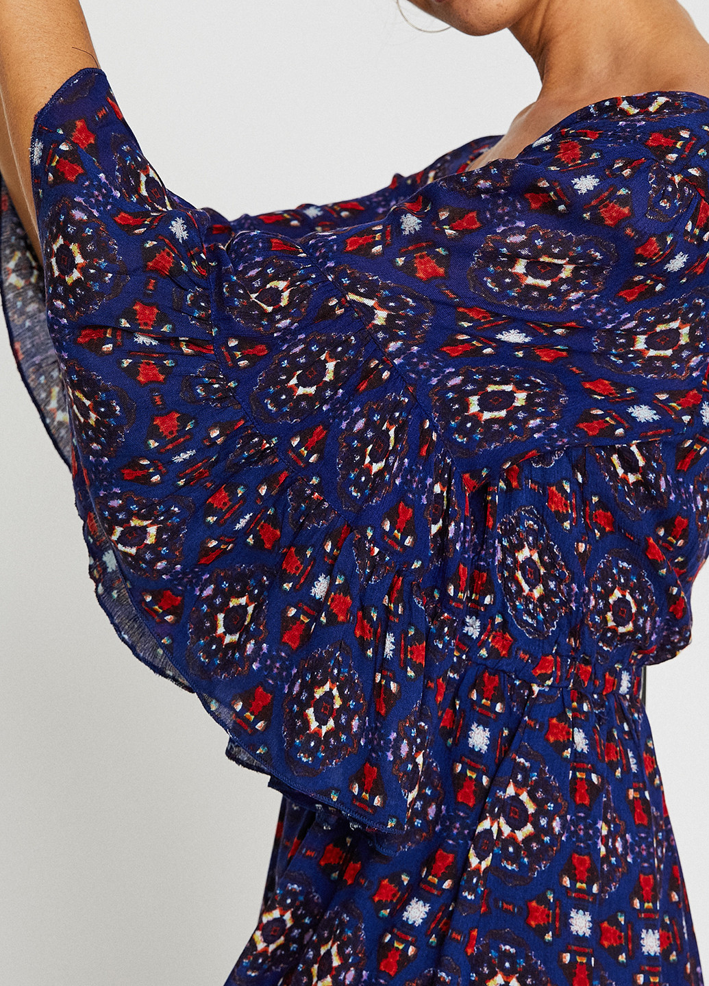Темно-синее кэжуал платье KOTON с орнаментом