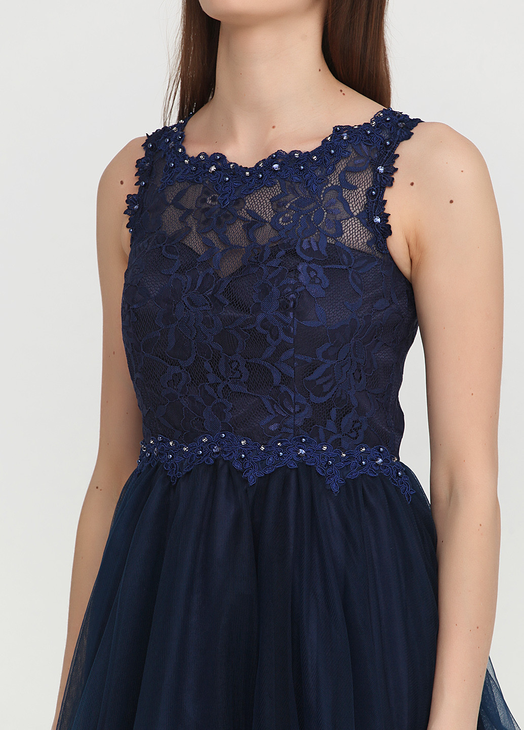 Темно-синее вечернее платье Laona фактурное