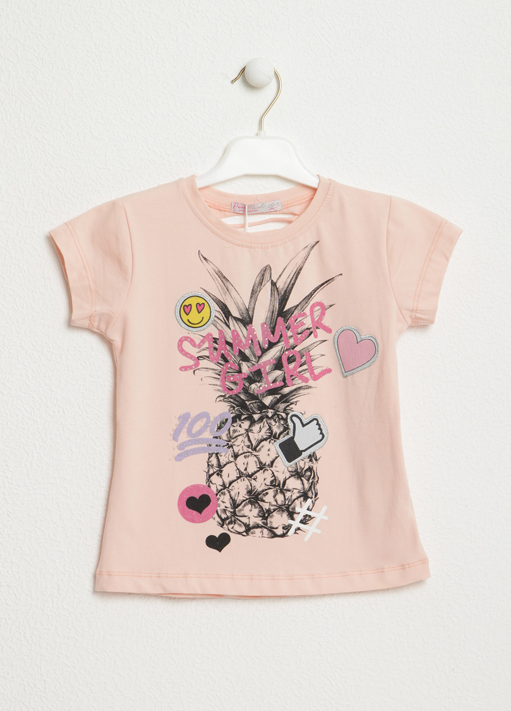 Розовая летняя футболка с коротким рукавом Peri Masali
