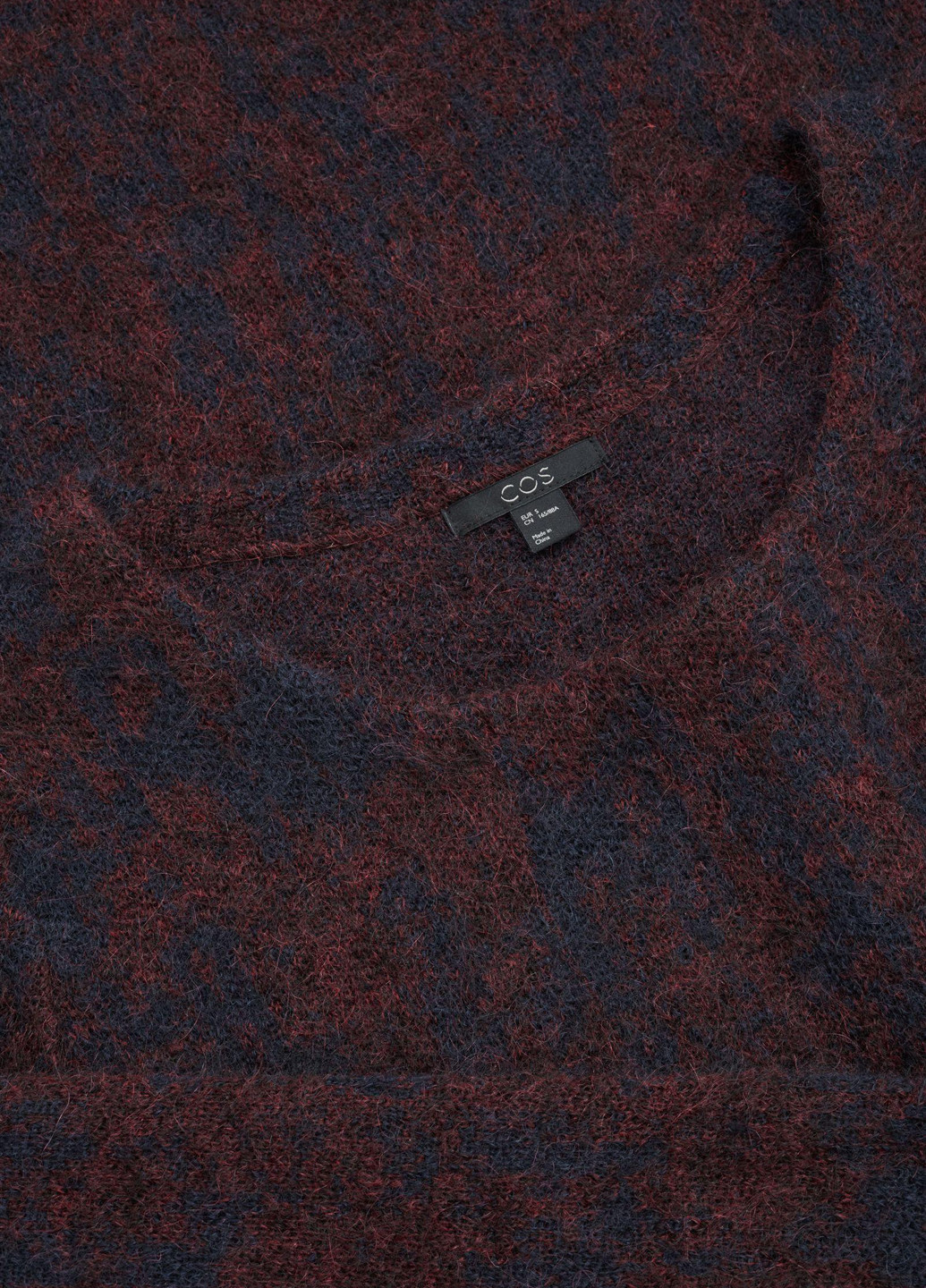 Бордовое кэжуал платье платье-свитер Cos с абстрактным узором