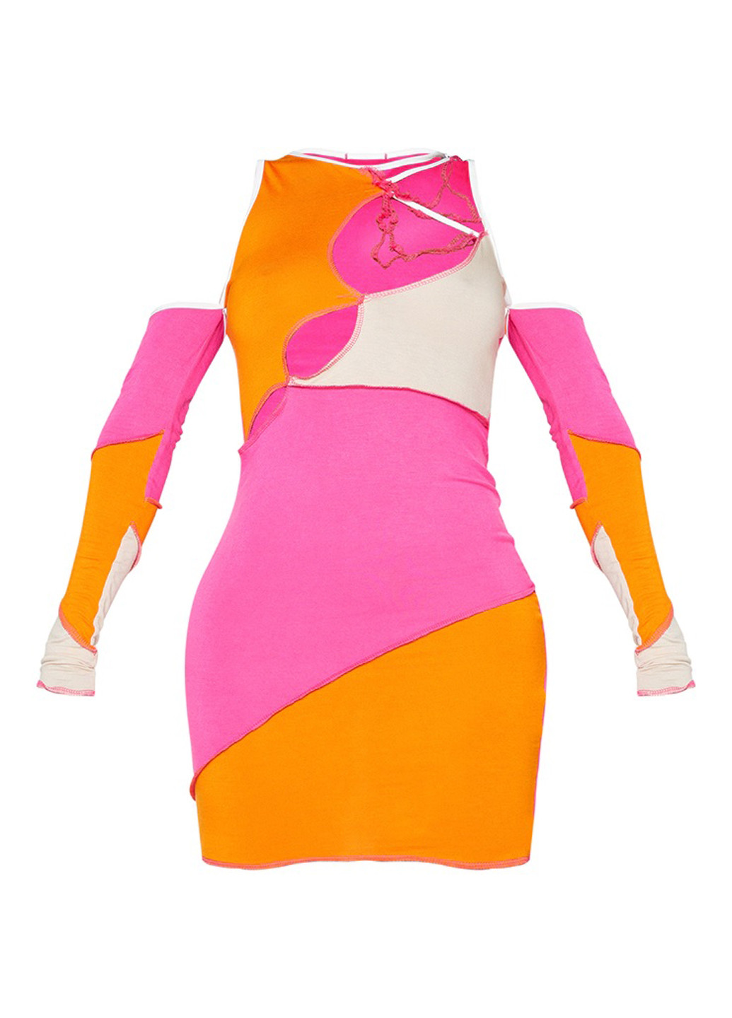 Рожева кежуал сукня силуетна PrettyLittleThing колор блок