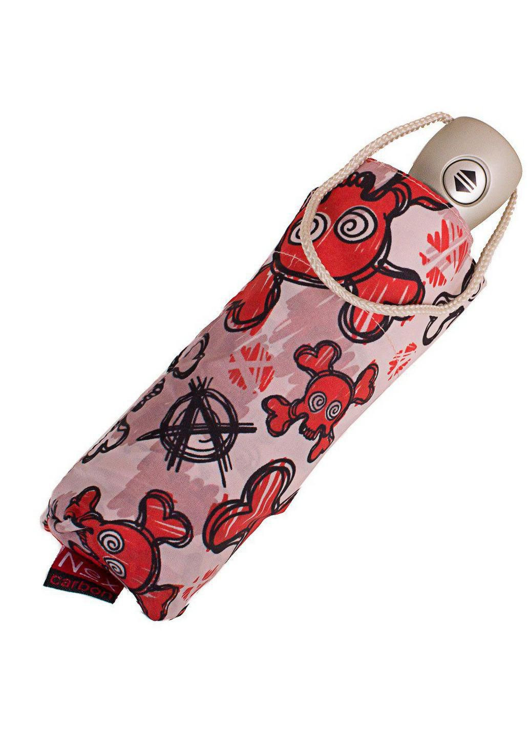 Розовый складной зонт полный автомат 95 см NEX (197761671)