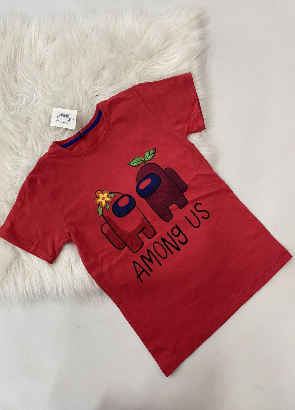 Червона дитяча футболка з улюбленими героями among us N.EL.