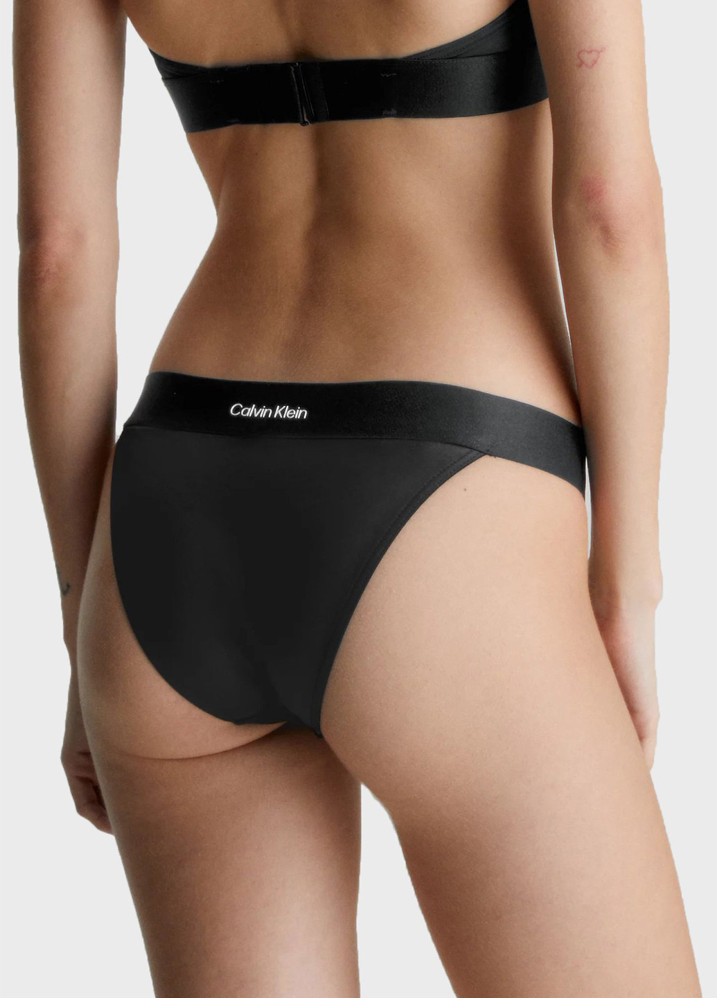 Черные купальные трусики-плавки с логотипом Calvin Klein