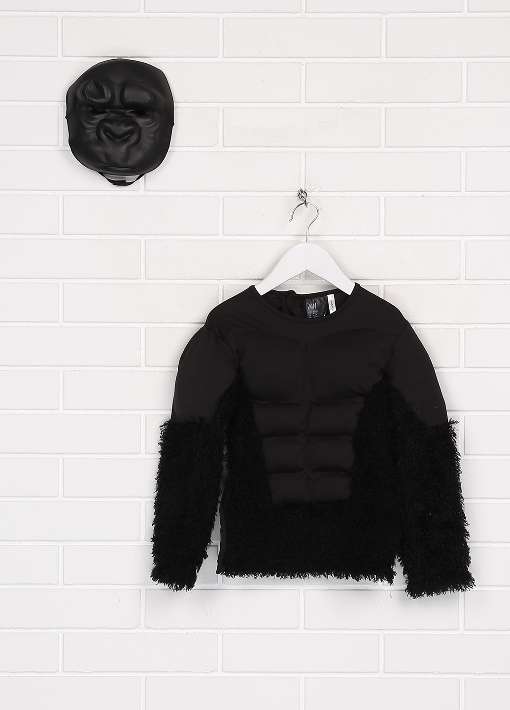 Маскарадный костюм (свитшот, маска) H&M однотонный чёрный домашний полиэстер