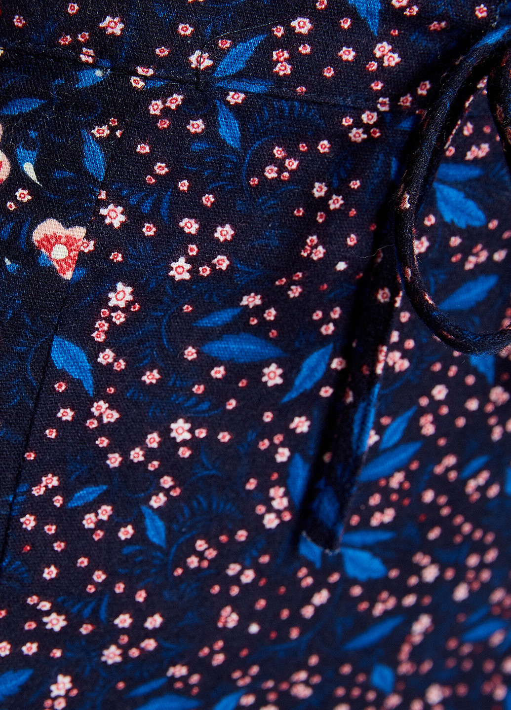 Темно-синяя кэжуал цветочной расцветки юбка KOTON а-силуэта (трапеция)