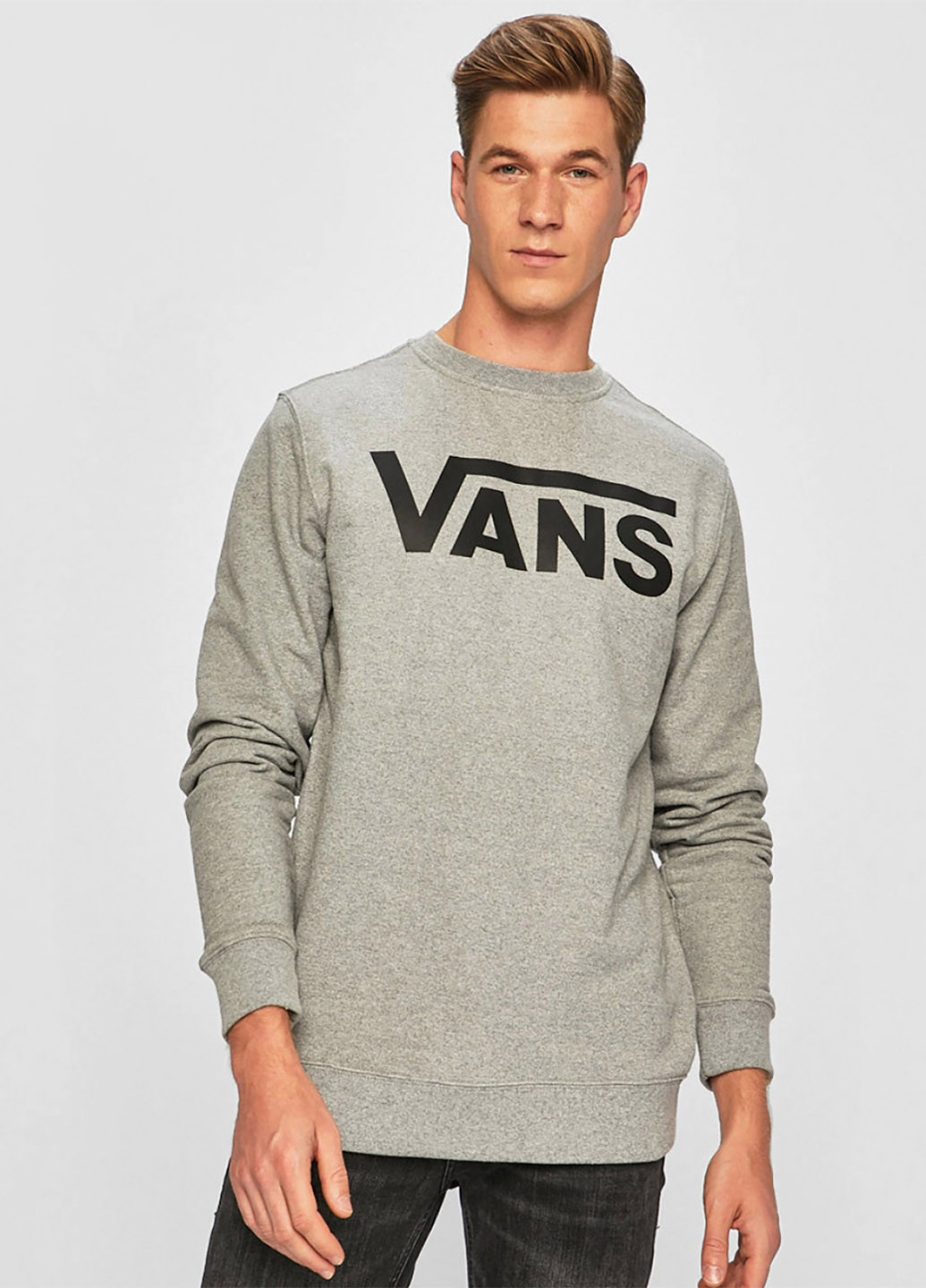 Сірий світшот Vans логотип без декору (327234755)