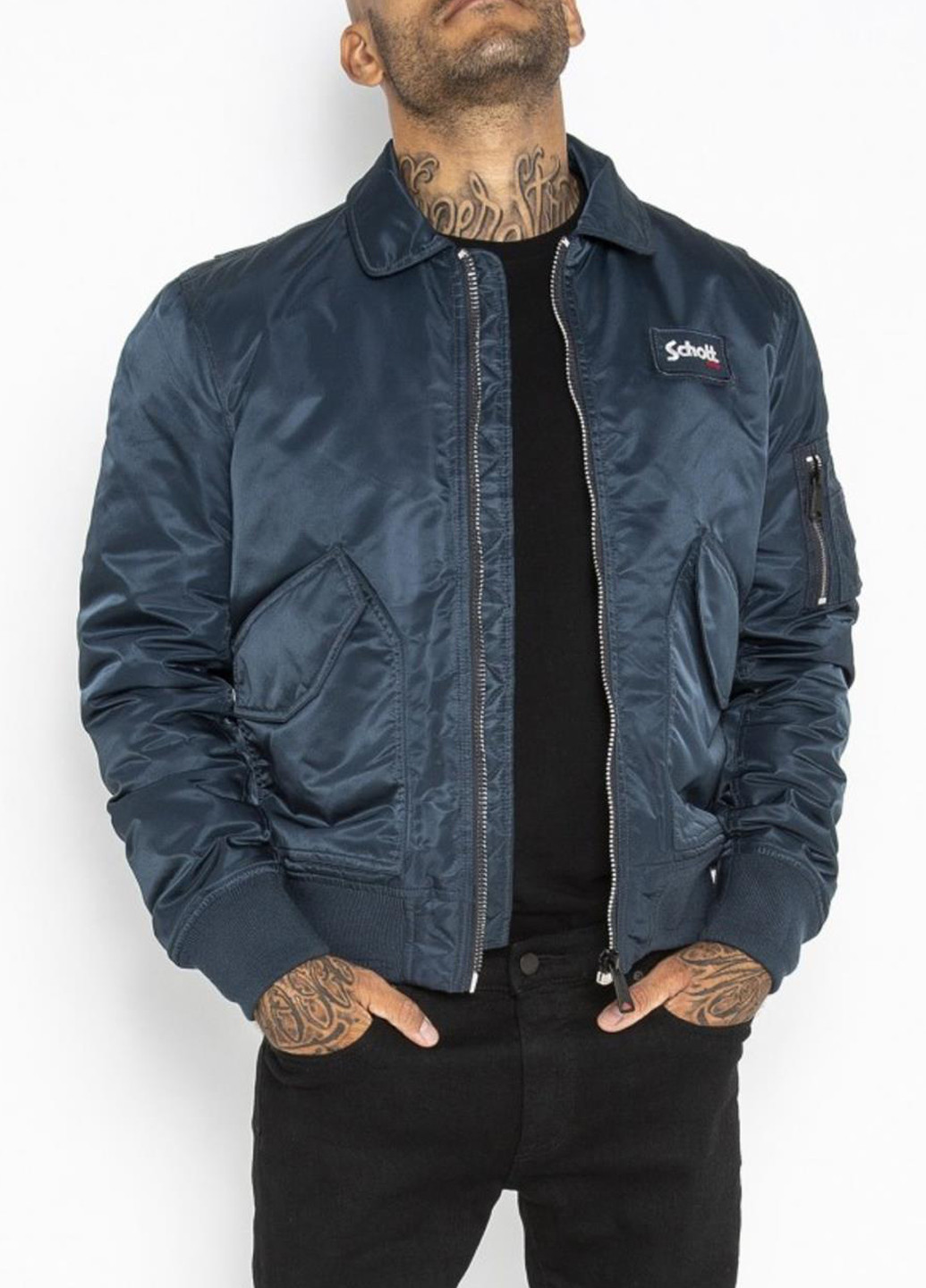 Темно-синя демісезонна куртка cwu-r-213-31 Schott NYC CWU Bomber Jacket