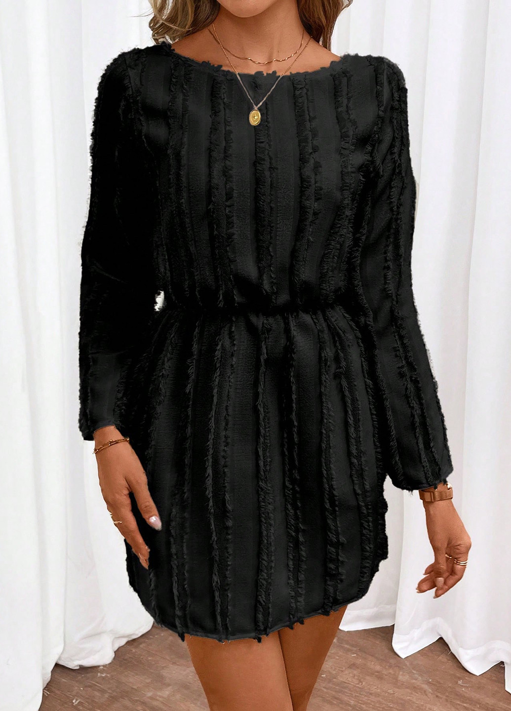 Чорна кежуал сукня SHEIN однотонна