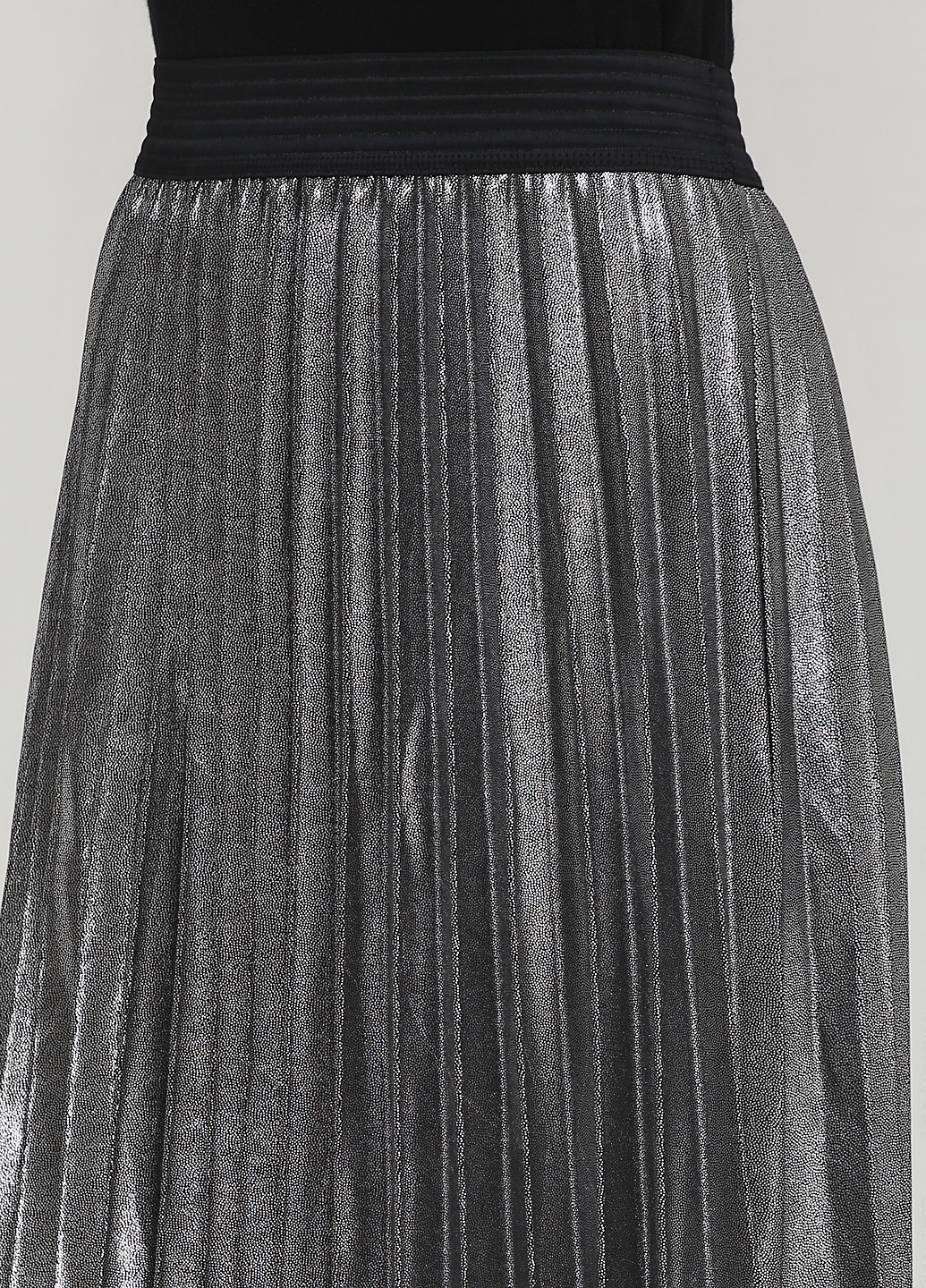 Серебристая кэжуал однотонная юбка Lumina плиссе