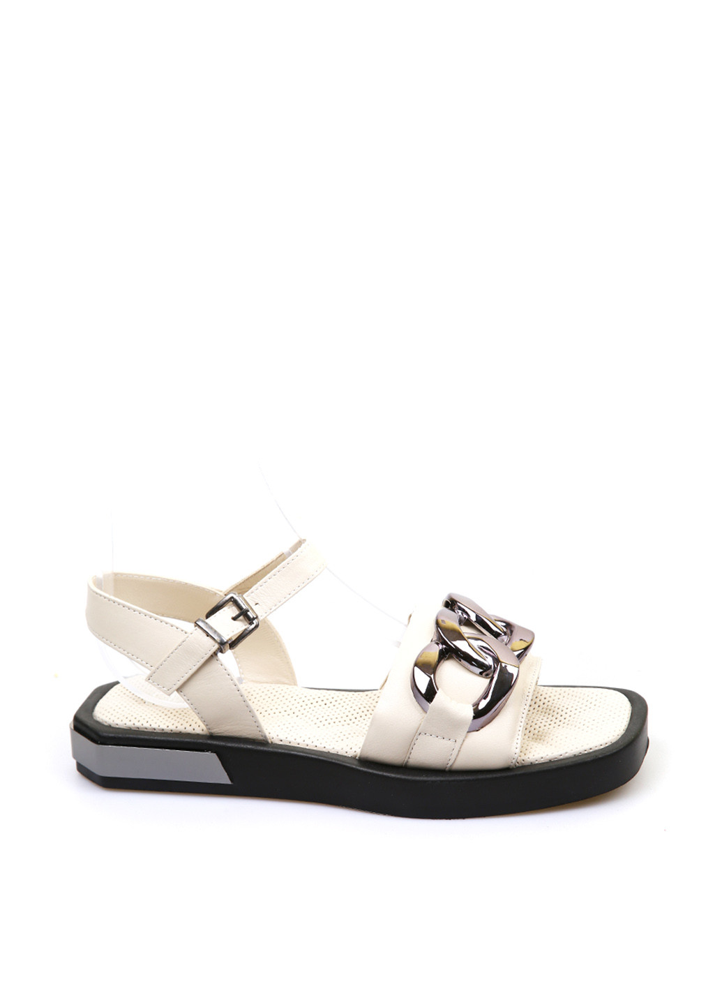 Бежевые босоножки Anna Lucci с ремешком с цепочками