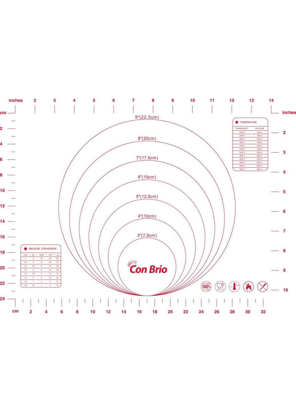 Силіконовий килимок 30х40 см CB-675-Red Con Brio (253526578)