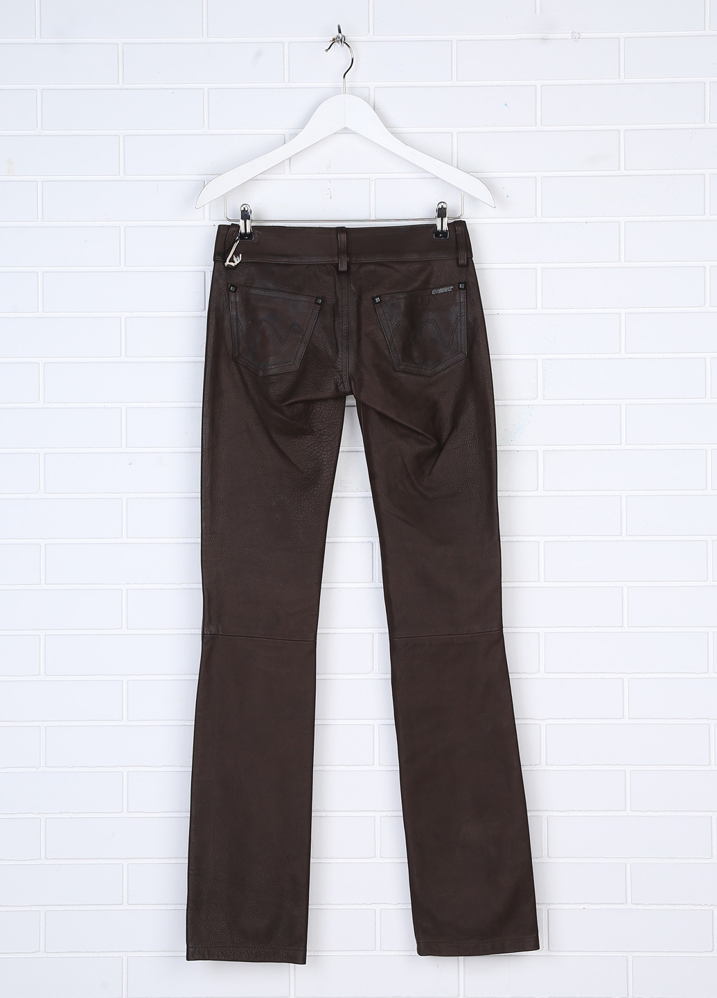 Темно-коричневые кэжуал демисезонные прямые брюки Met
