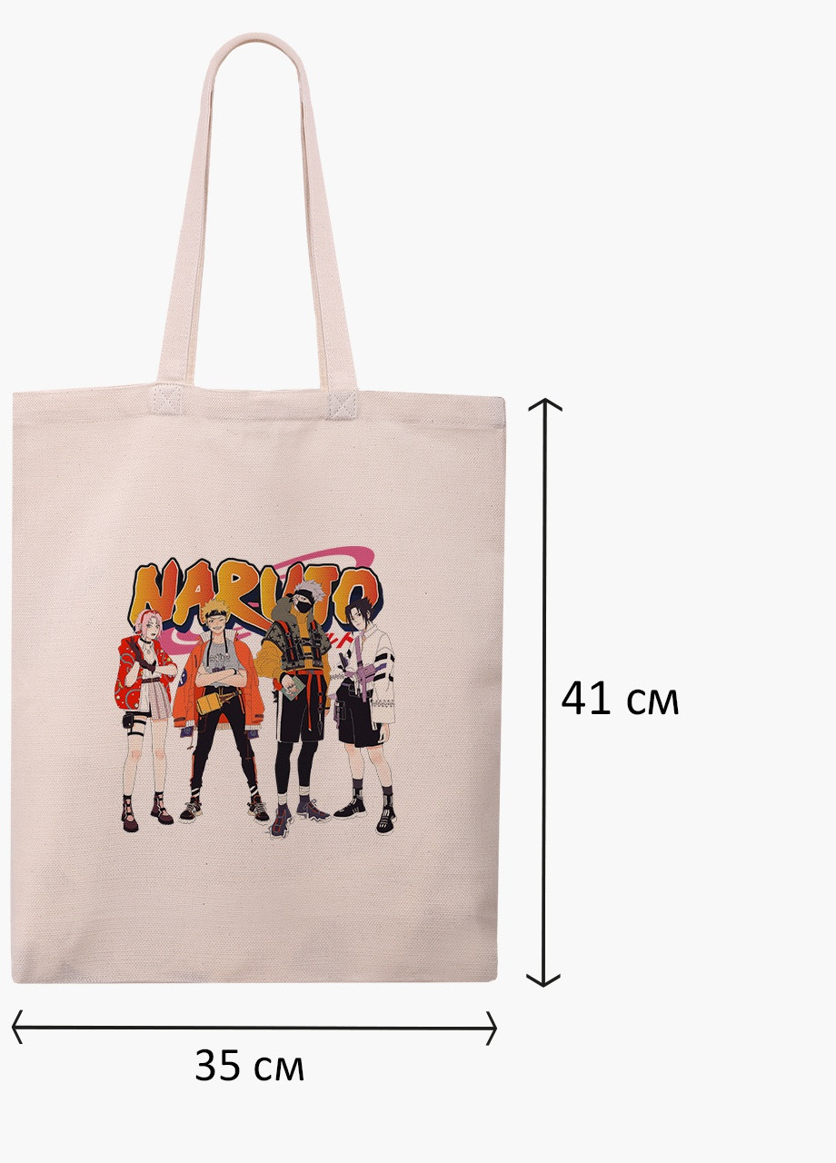 Еко сумка шоппер біла Наруто (Naruto) (9227-2630-WT-1) екосумка шопер 41*35 см MobiPrint (215977363)