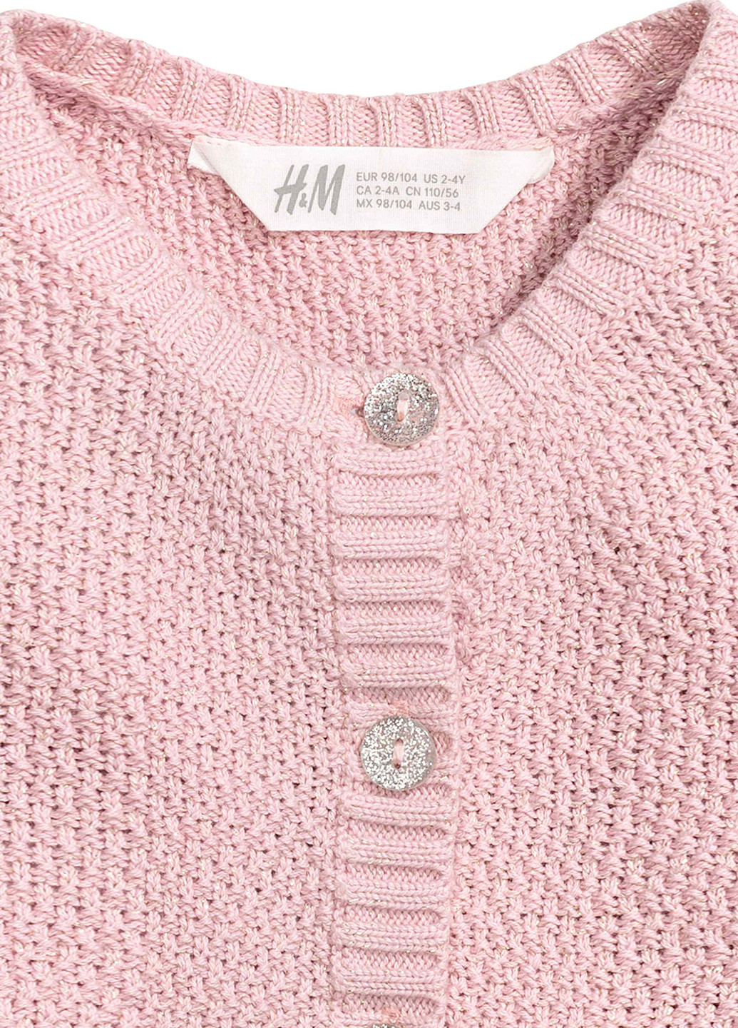 Кофта H&M однотонная розовая кэжуал акрил