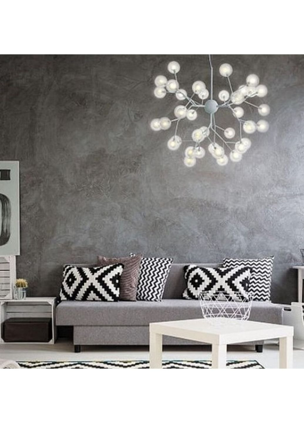 Люстра потолочная подвесная на 27 лампочек H690/27-wh-k Белый 65х80х80 см. Sunnysky (253627371)