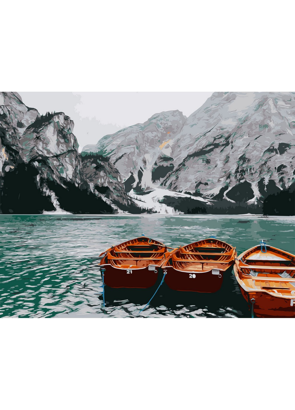 Картина по номерам "Лодки на озере" 50х65 см ArtStory (253102136)