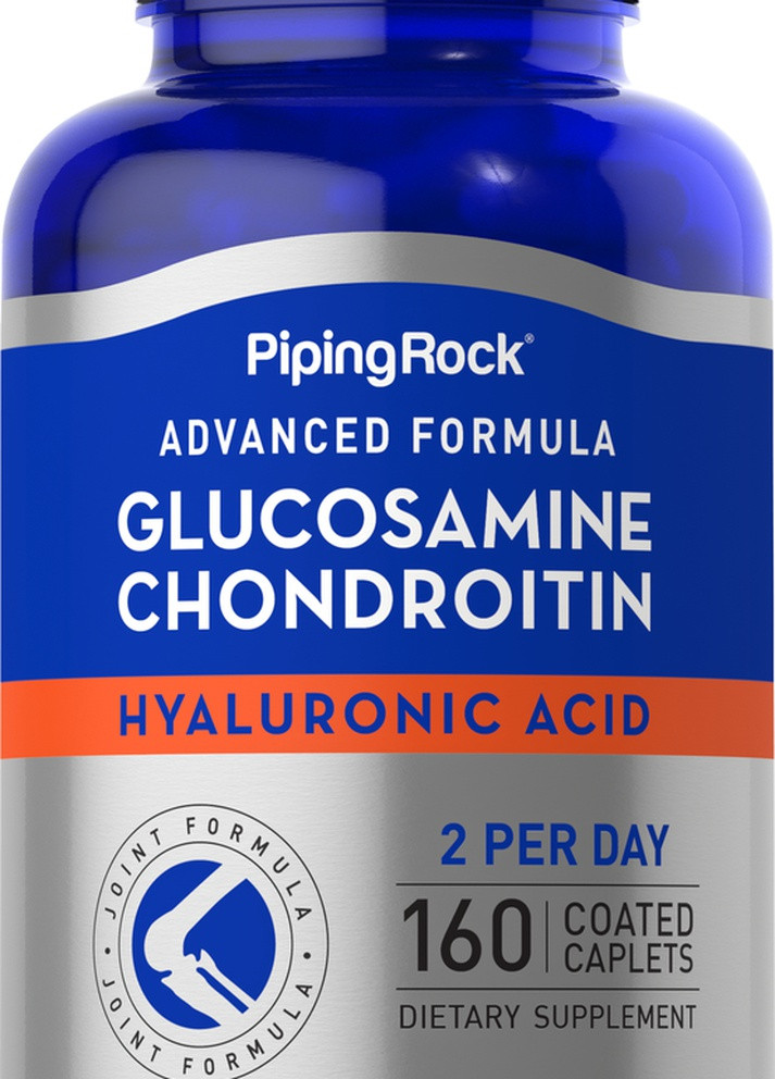 Хондропротектор Advanced Glucosamine Chondroitin Hyaluronic Acid, 160 Coated Caplets Piping Rock (254346339)