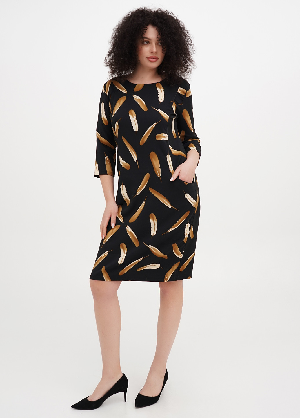 Темно-сіра кежуал сукня футляр Imperial з малюнком