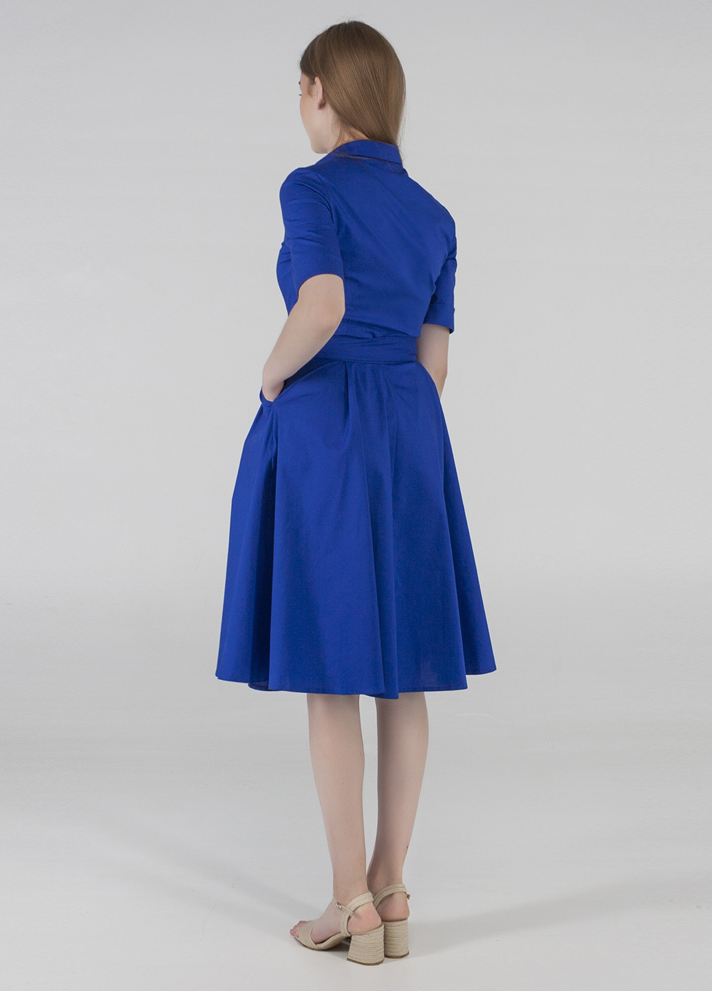Синя кежуал сукня сорочка Viravi Wear однотонна