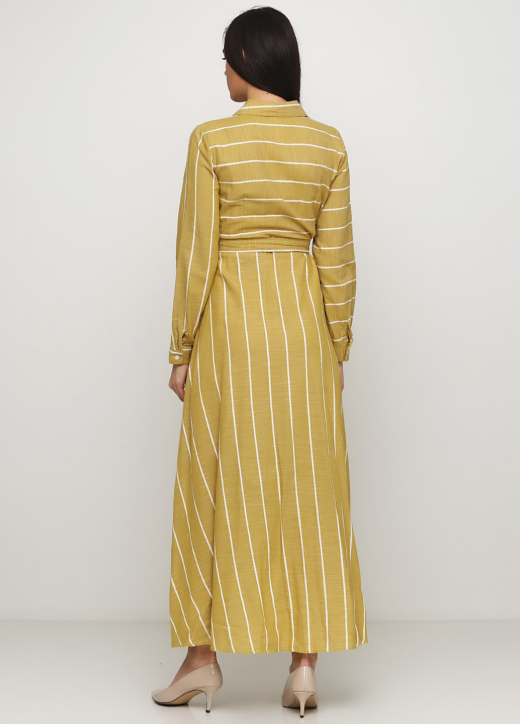 Салатова кежуал сукня сорочка Made in Italy в смужку