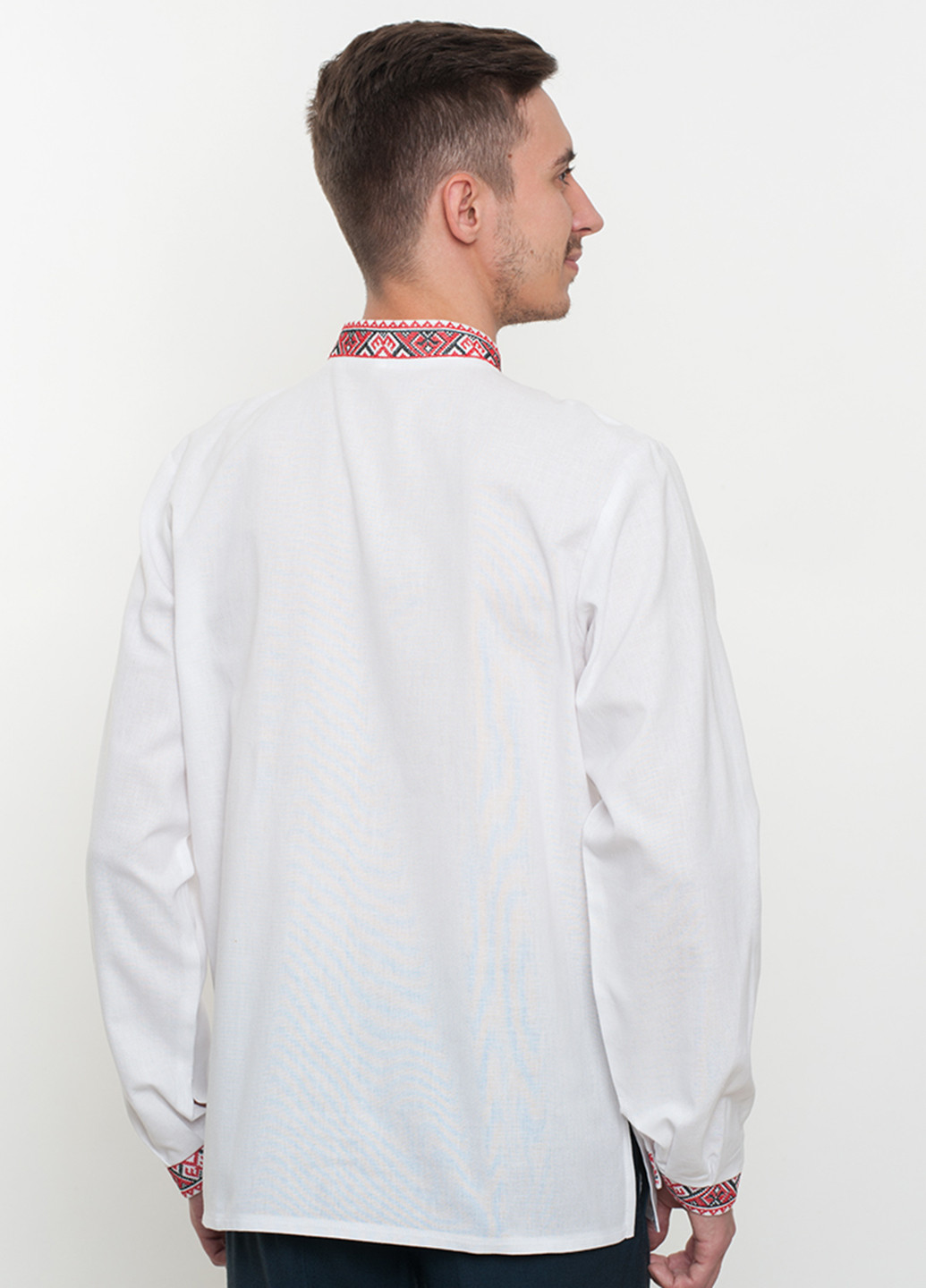 Белая кэжуал рубашка Vyshyvanka с длинным рукавом
