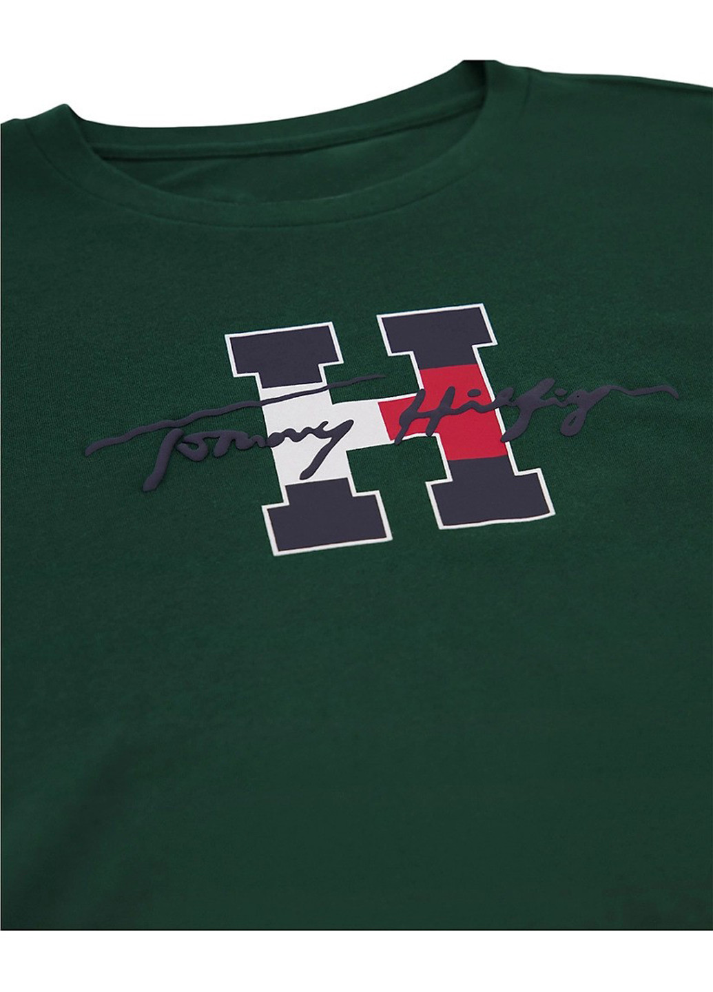 Зеленая летняя футболка Tommy Hilfiger