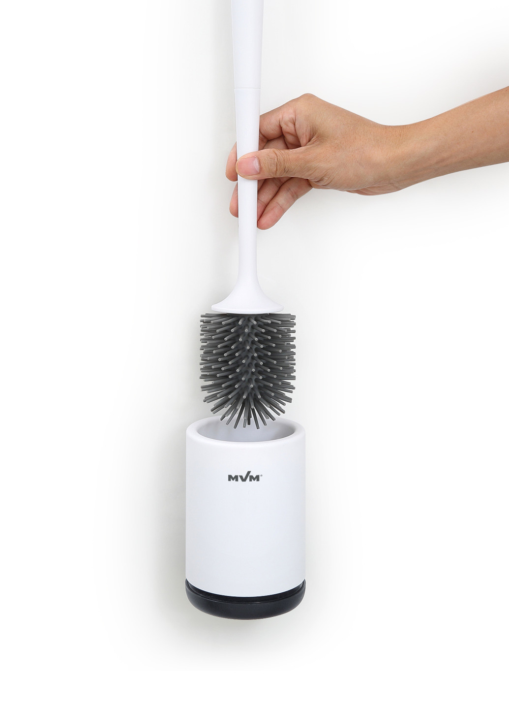 Йоржик для унітазу з силіконовою щіткою клейкий настінний, 41х9 см MVM (252810371)