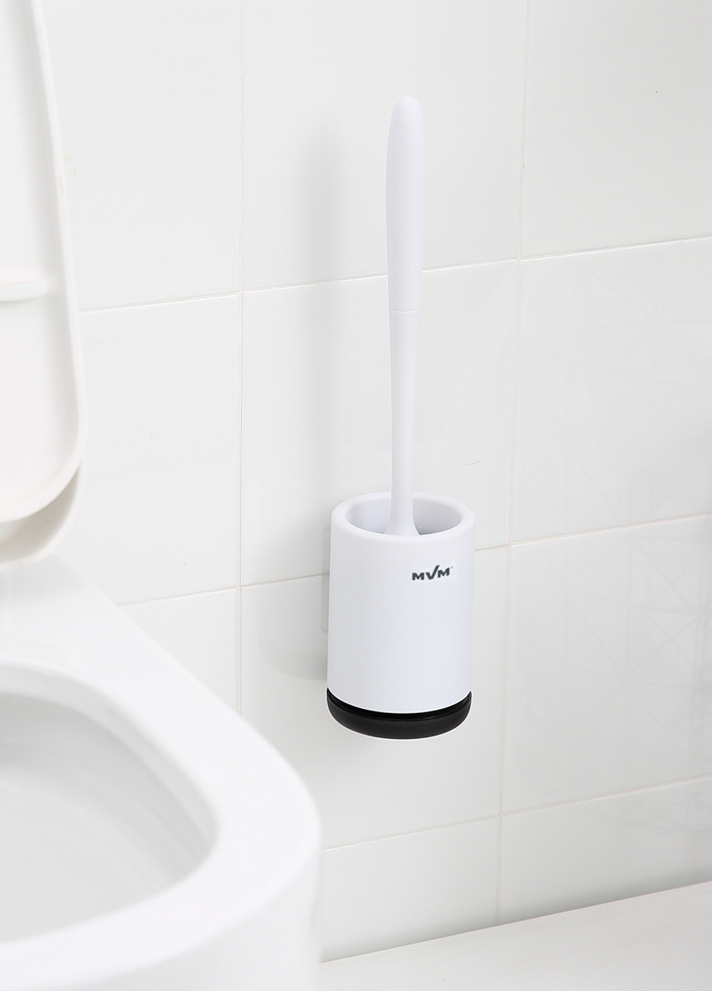 Йоржик для унітазу з силіконовою щіткою клейкий настінний, 41х9 см MVM (252810371)