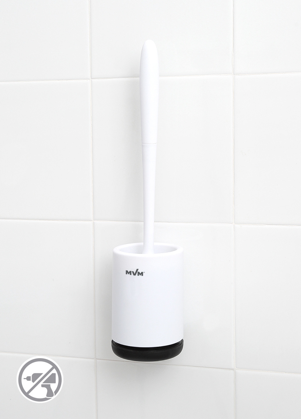 Йоржик для унітазу з силіконовою щіткою клейкий настінний, 41х9 см MVM (252810371)