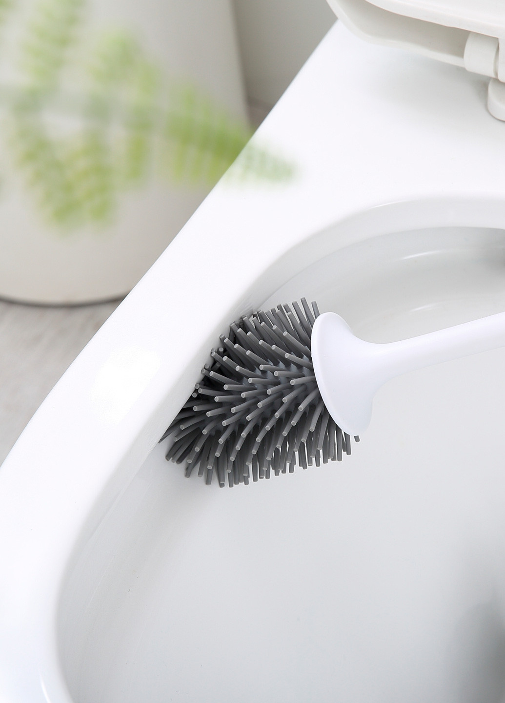 Йоржик для унітазу з силіконовою щіткою клейкий настінний, 41х9 см MVM (252810371)