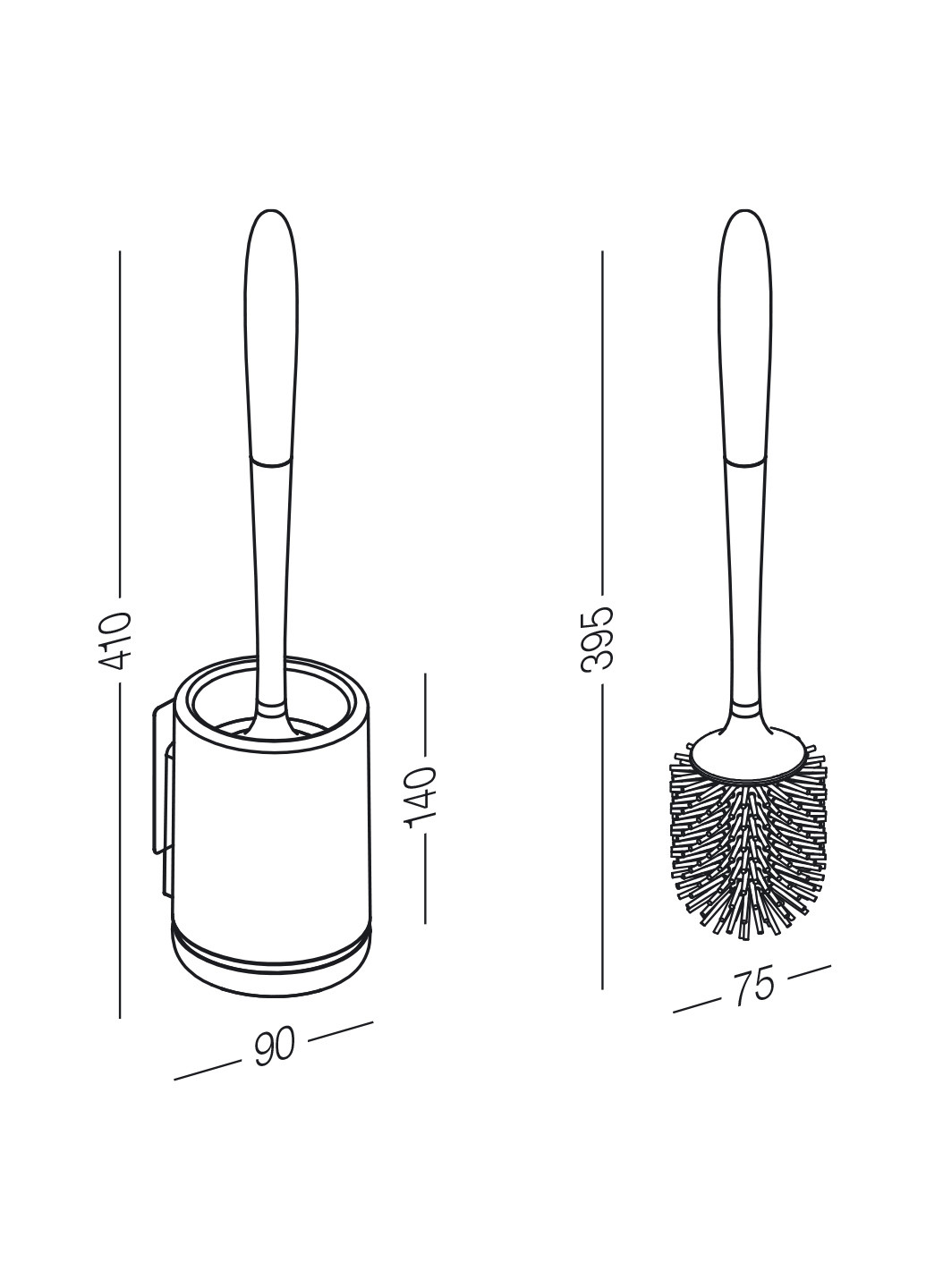 Йоржик для унітазу з силіконовою щіткою клейкий настінний, 41х9 см MVM (252810371)