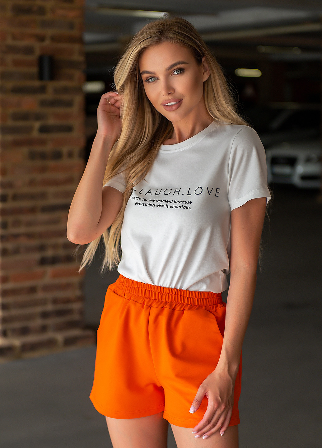 Оранжевый летний комплект (футболка, шорты) Elfberg