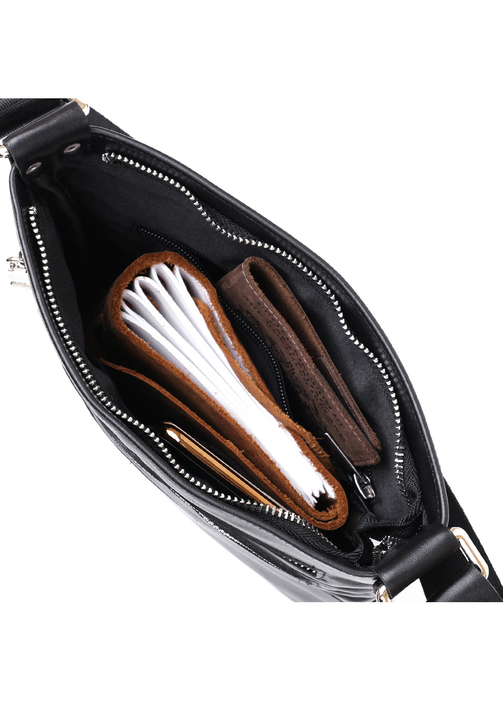 Мужская кожаная сумка через плечо 24х26 см Shvigel (253491141)